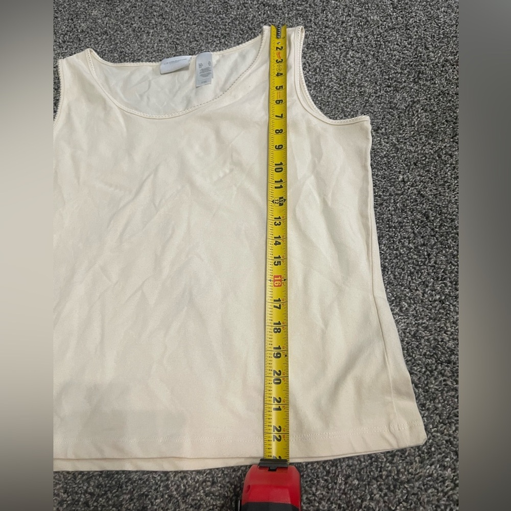 Liz Claiborne Cream Sleeveless Tank Top XL - Picture 3 of 6